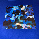Blue camouflage pattern on a blue background