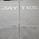 Gray hoodie with 'JAYTEE' printed on it