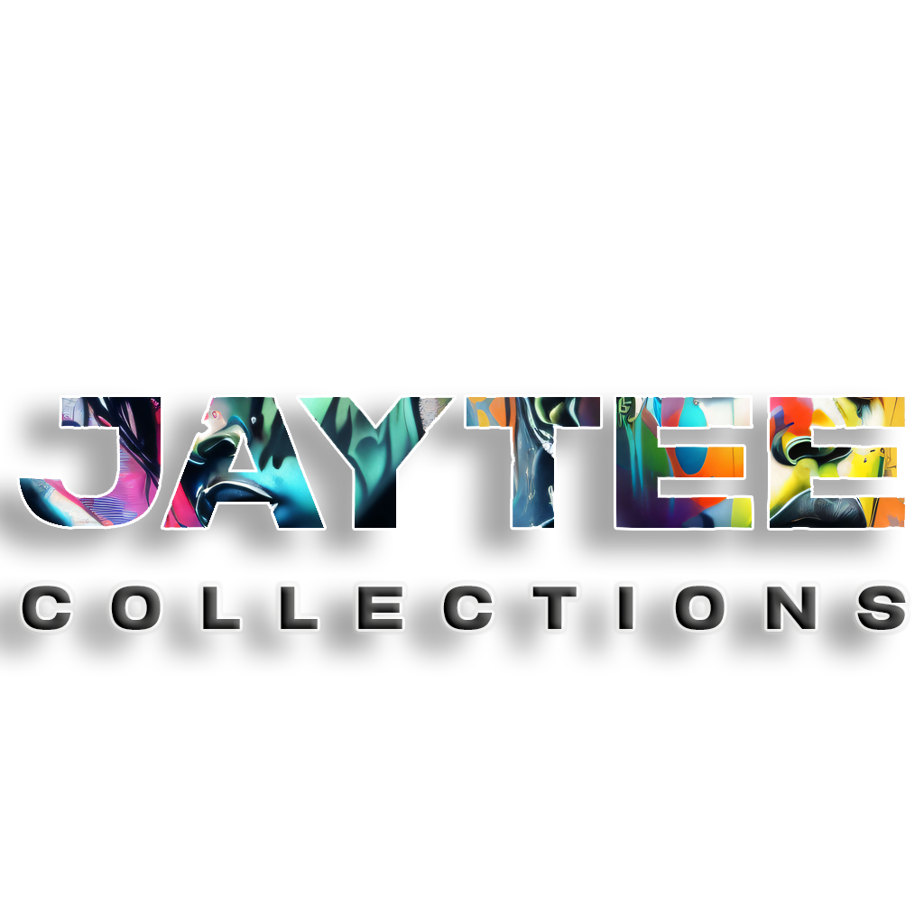 Colorful 'JAYTEE COLLECTIONS' logo on a white background